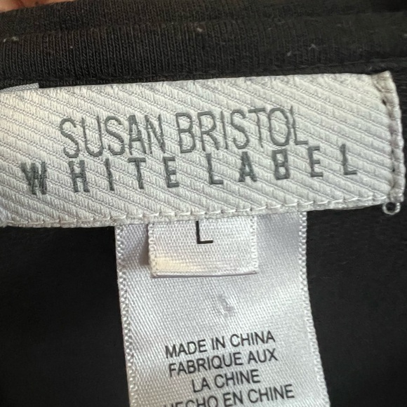 Susan Bristol White Label Black Whimsygoth Draped Collar Knit Jacket Cardigan-L - Picture 3 of 5